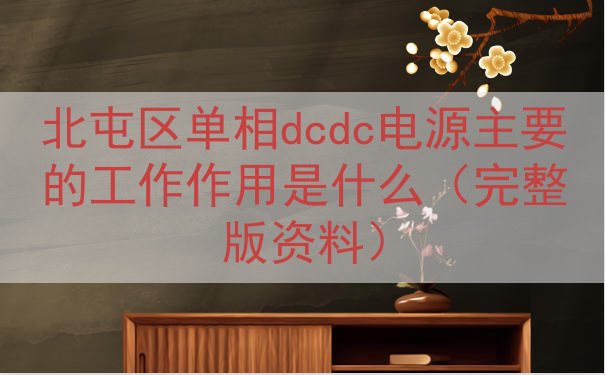 北屯区单相dcdc电源主要的工作作用是什么（完整版资料）